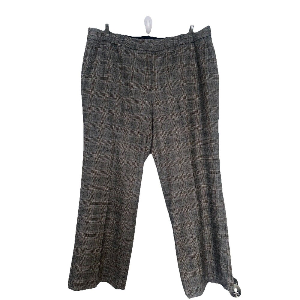 Talbots Pants Size 16 Fabric Wool Plaid Lined Work Church Straight High Waist